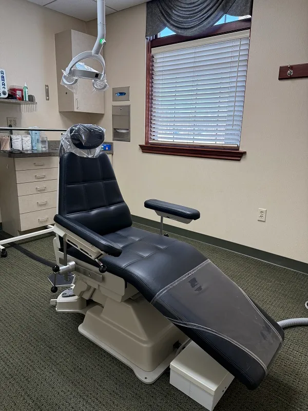 Treatment room with treatment chair and equipment