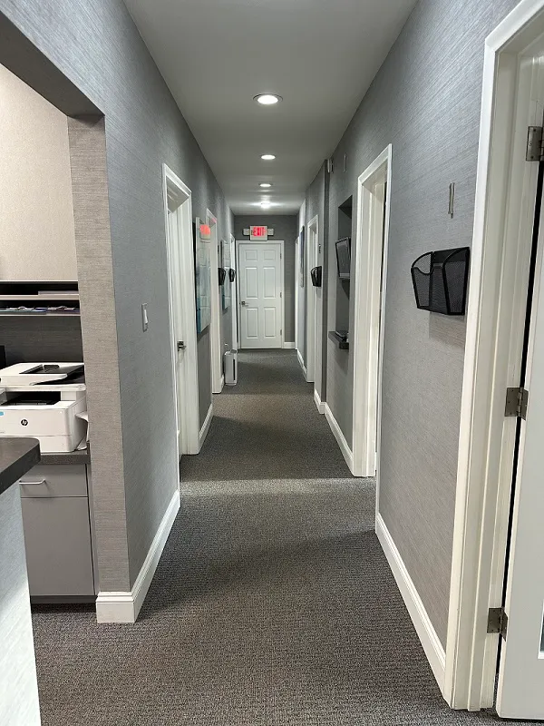 Inside hallway leading to treatment rooms